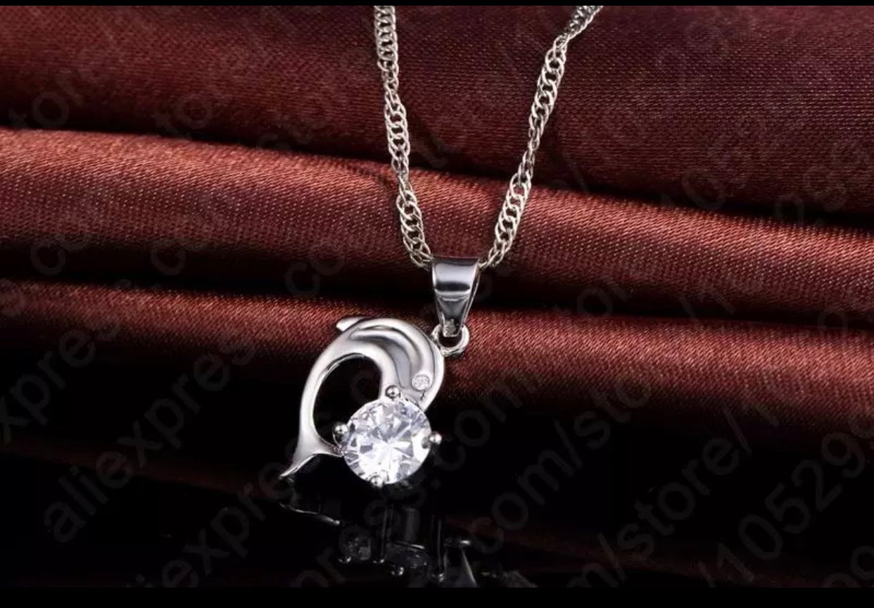 Trendy Dolphin Design Pendent 925 Sterling Silver Fine Jewelry