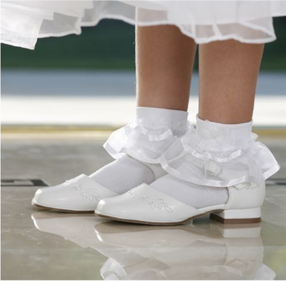 Mary Jane with Floral Embroidery Socks