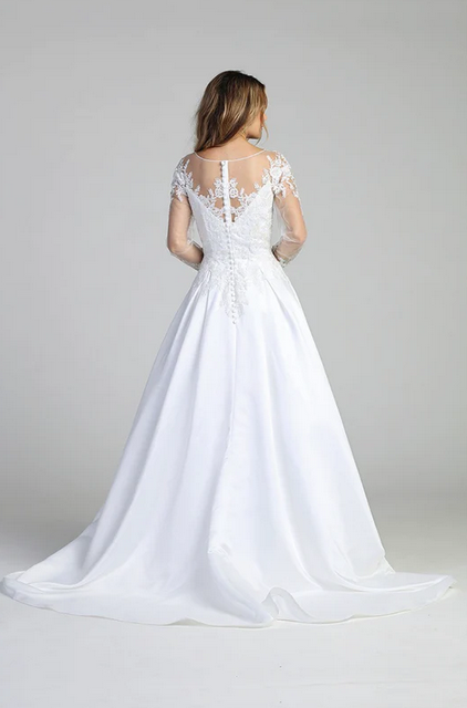 Lace Long Sleeves Long Wedding Dress