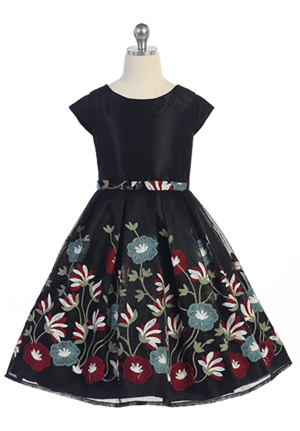 Floral Embroidery Kids Dress