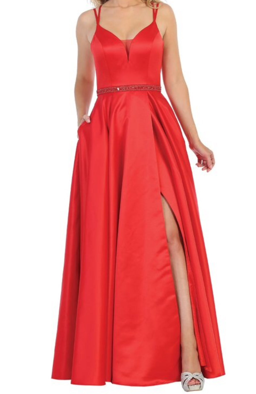 String Strap Slit Dress – LOW COST FORMALS